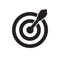 Successful shoot. Darts target aim icon on white background. Vector illustration.