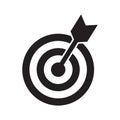 Successful shoot. Darts target aim icon on white background. Vector illustration.