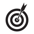 Successful shoot. Darts target aim icon on white background. Vector illustration.