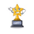 Successful star trophy with the character shape