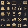 Successful start icons set, simple style