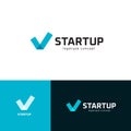 Successful startup business investment logo set. Check mark emblem collection. Tick icon. Company success sign. Isolated Royalty Free Stock Photo