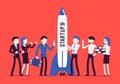 Successful startup rocket Royalty Free Stock Photo