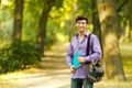 Successful student with books in the Park Royalty Free Stock Photo