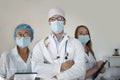 Successful team of doctors looking at camera and smiling Royalty Free Stock Photo