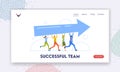 Successful Team Landing Page Template. Colleagues Sharing Same Business Goal and Direction, Support and Partnership Royalty Free Stock Photo