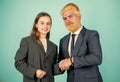 Successful team. partnership. teamwork of daughter and dad. business meeting. modern office life. businessman dyed blond