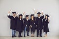 Successful univesity graduation, multiethnic group concept