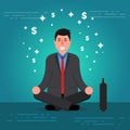 Successful young businessman or broker meditating Royalty Free Stock Photo