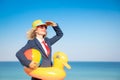 Successful young businesswoman on a beach Royalty Free Stock Photo