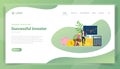 Successfull investor concept for website template landing homepage