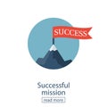 Successfull mission icon business concept.