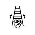 Black line icon for Successfully, accomplishment and achievement