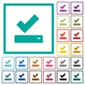 Successfully saved flat color icons with quadrant frames Royalty Free Stock Photo