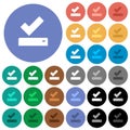 Successfully saved round flat multi colored icons Royalty Free Stock Photo