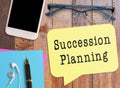 Succession planning text on notebook