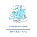 Succession planning turquoise concept icon