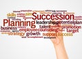 Succession Planning word cloud and hand with marker concept Royalty Free Stock Photo
