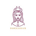 Succubus logo design, demon girl or enchantress