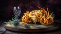 A succulent crab or a garnish on a gourmet lobster bisque Royalty Free Stock Photo