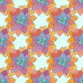 Succulent doodle vector seamless pattern