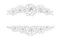 Succulent echeveria vector frame. Hand drawn desert flower illustration in doodle style. Set plants with black outline.