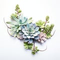 Succulent Flower Arrangement: Hyper-realistic Wall Sculpture With Organic Realism