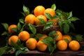 Succulent Fresh ripe tangerines. Generate Ai