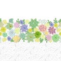 Succulent garden border card design. Royalty Free Stock Photo