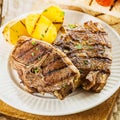 Succulent grilled barbecued lamb chops Royalty Free Stock Photo