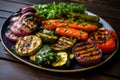 Succulent Grilled bbq vegetables. Generate Ai