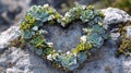 Succulent Heart Shaped Arrangement On Rock Royalty Free Stock Photo