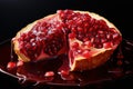 Succulent Juicy pomegranate slice. Generate Ai