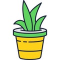 Succulent plant sprout in pot icon vector on white