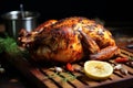 Succulent Roast chicken grilled. Generate Ai Royalty Free Stock Photo