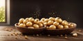 Potatos in two Bowls. Ai generated.