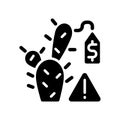 Succulent smuggling black glyph icon