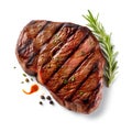 succulent steak isolated on a pristine white background.