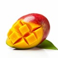 Juicy Mango Slice on White BackgrounD Royalty Free Stock Photo