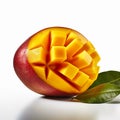 Juicy Mango Slice on White BackgrounD Royalty Free Stock Photo