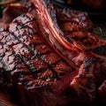 Succulent thick tender barbecued t-bone steak Royalty Free Stock Photo