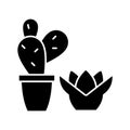 Succulents and cacti black glyph icon
