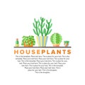 Succulents and cacti flat circle vector illustration. Part two.