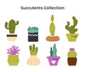 Succulents and plants vector set Royalty Free Stock Photo