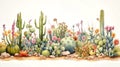 watercolor painting of cactus background