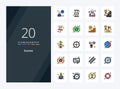 20 Sucess line Filled icon for presentation