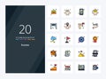 20 Sucess line Filled icon for presentation