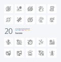 20 Sucess Line icon Pack like coins pay cash clock money reward time work