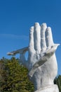 SUCEVITA, MOLDOVIA/ROMANIA - SEPTEMBER 18 : White hand statue ne