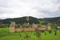 Sucevita monastery landscape - Moldavia, Romania Royalty Free Stock Photo